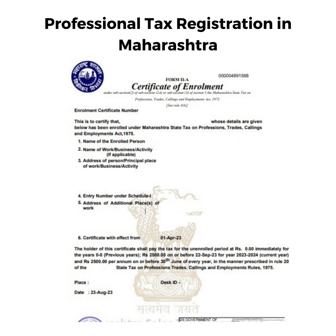 Professional Tax Registration in Maharashtra