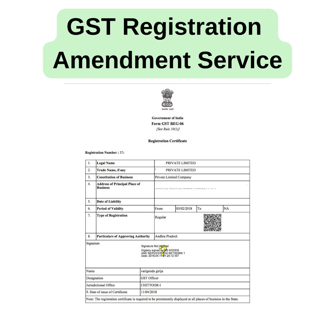 GST Registration Amendments Service - Get Expert Help Now